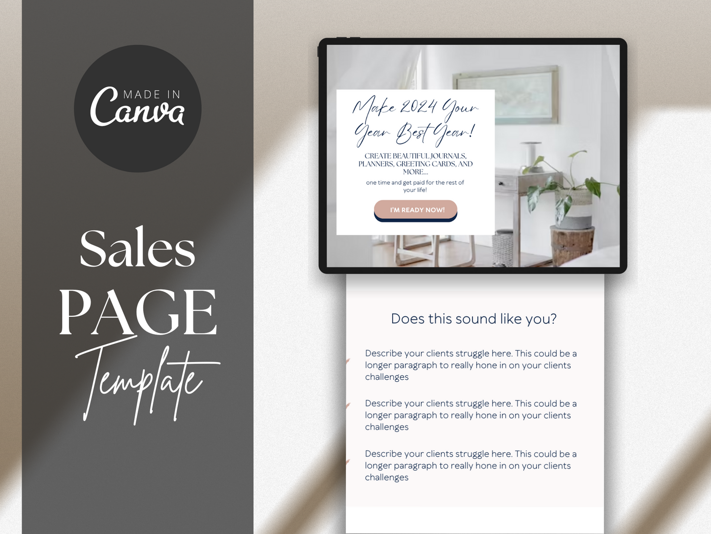 Online Wellness Sales Page Template