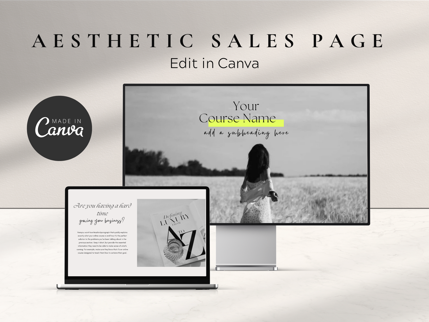 Sales Landing Page Template Canva