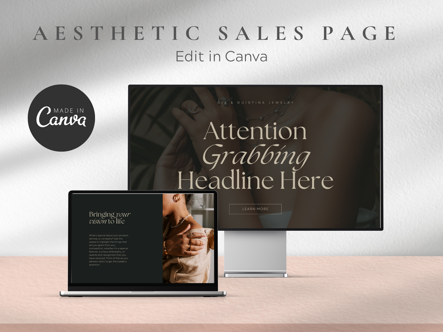 Aesthetic Sales Page Canva Template