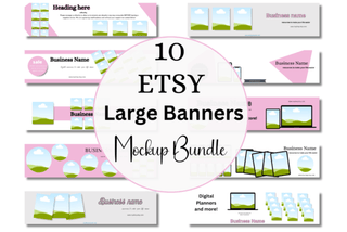 10 Large Etsy Banner Mockup Templates template