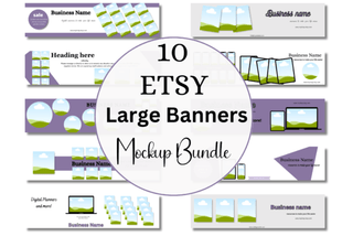 10 Large Etsy Banner Mockup Templates template
