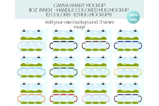 11oz Mug CANVA Mockup Colored Mugs template