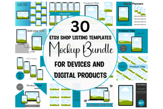 30 Mockups for ETSY Digital Listings template