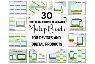 30 Mockups for Etsy Digital Listings template