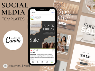 Beige Aesthetic Sales Posts template