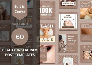 MRV Templates - 60 Beauty Social Media Canva Templates template