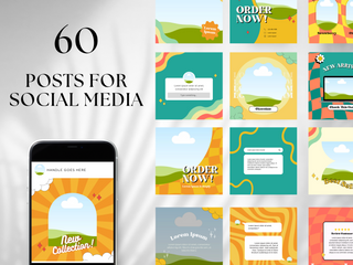 60 Dessert Retro Social Media Templates template