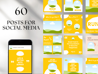 60 Food and Drink Social Media Templates template