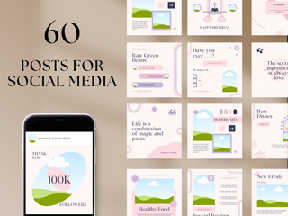 60 Food Blogger Social Media Templates template