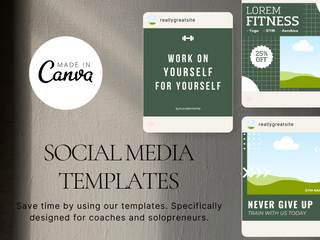 60 Fitness Social Media Canva Templates template
