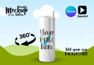 Animated 20oz SkinnyTumbler Canva Mockup template
