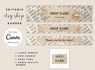 Antique Etsy Shop Banner Templates template