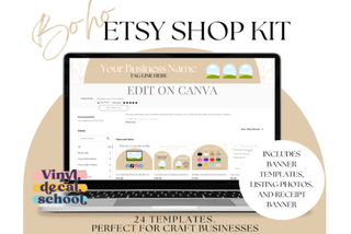 Boho Editable Etsy Shop Kit template