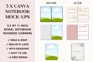 Canva Spiral Notebook Mockups template