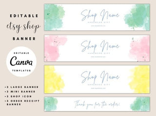 Watercolor Etsy Shop Banner template