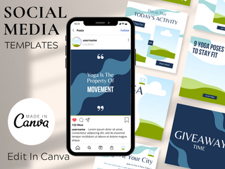 Yoga Canva Instagram Post Template template