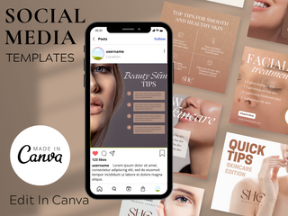 60 Skincare Social Media Canva Templates template