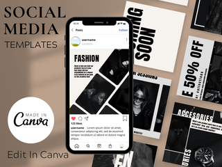 Black & Cream Retro Elegance Posts template