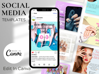 30 Nail Art Studio Social Media Posts template