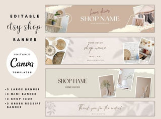 Home Decor Etsy Shop Banner Canva template