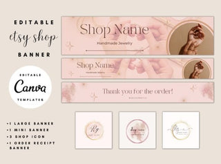 Rose Gold Etsy Shop Banner template