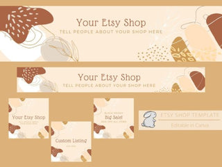 Boho Neutral Etsy Shop Template template