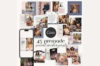 Feminine Elegance Social Media Post Kit template