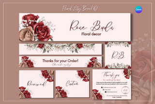 Floral Etsy Shop Brand Kit Templates template
