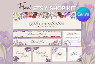 Floral Etsy Shop Templates Kit template