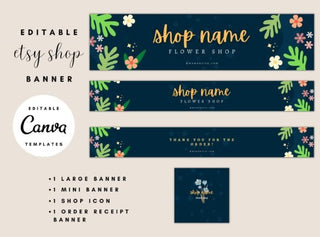 Floral Etsy Shop Kit template