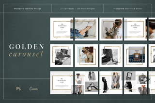 Golden Instagram Carousel template