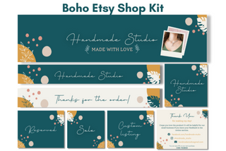 Minimalist Boho Etsy Shop Kit template