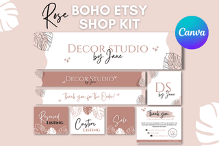 Rose Boho Etsy Shop Templates template