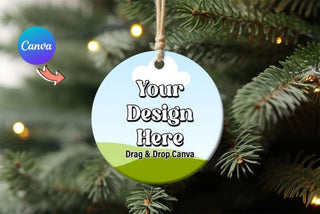 Round Christmas Ornament Mockup template