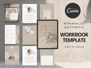 Neutral Boho Canva Workbook for Coaches template