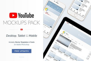 YouTube Social Media Mockups Pack template