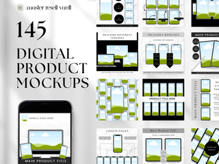 145 Digital Product Mockups template