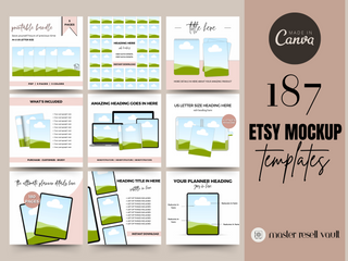 187 Etsy Listing Mockup Bundle template
