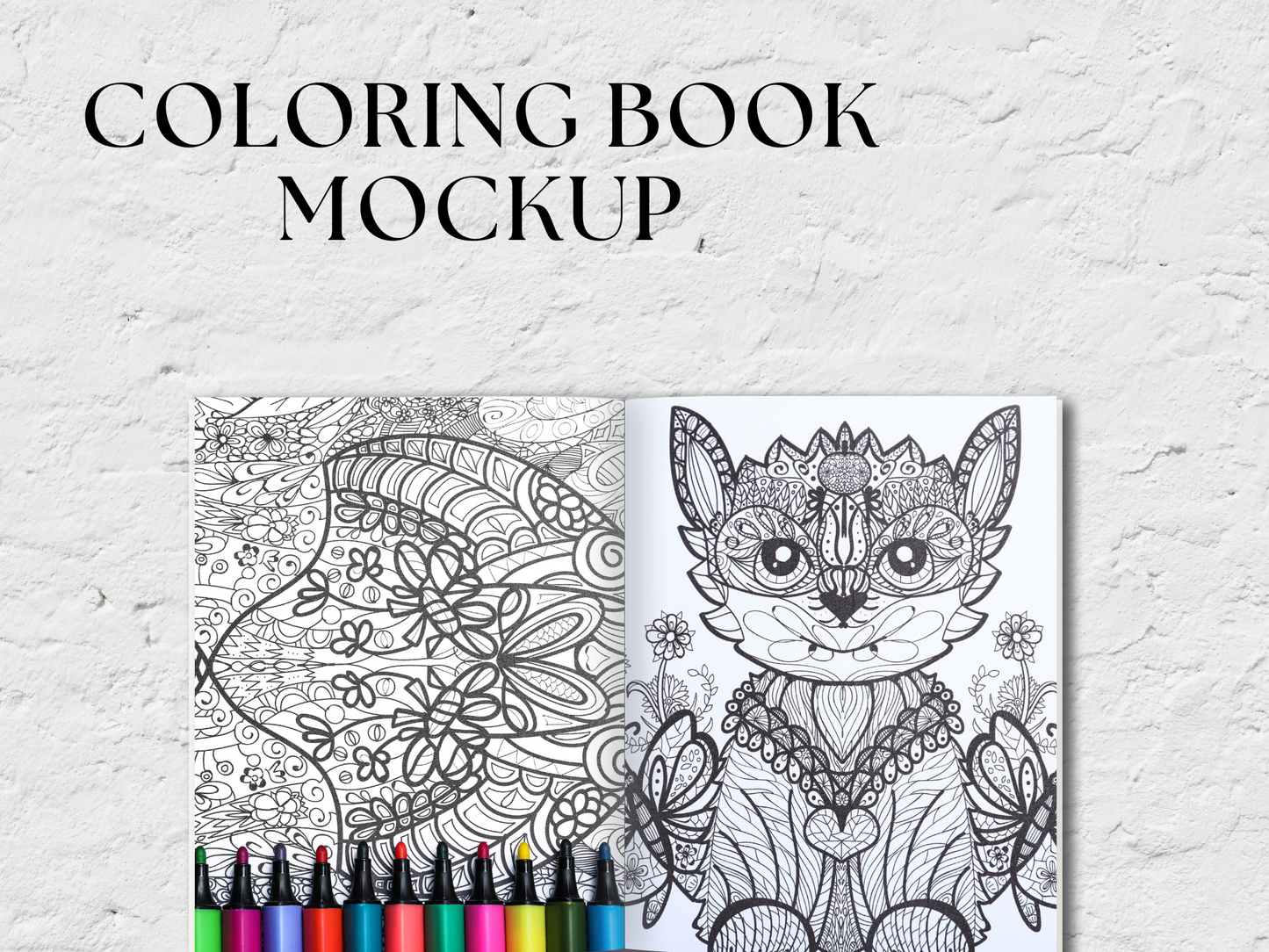 Coloring Book Pages Mockup for Canva