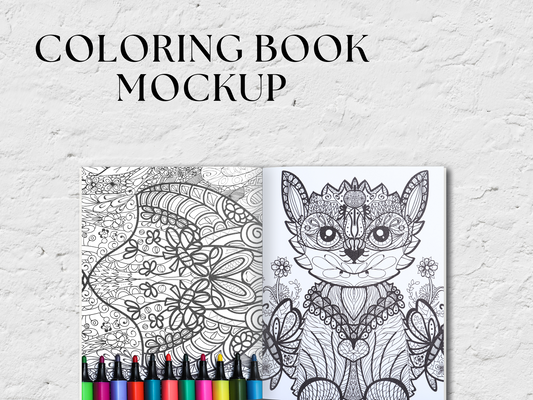 Coloring Book Pages Mockup for Canva