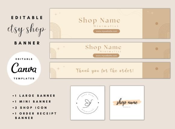 Minimalist Etsy Shop Banner Templates MRR+PLR Resell rights