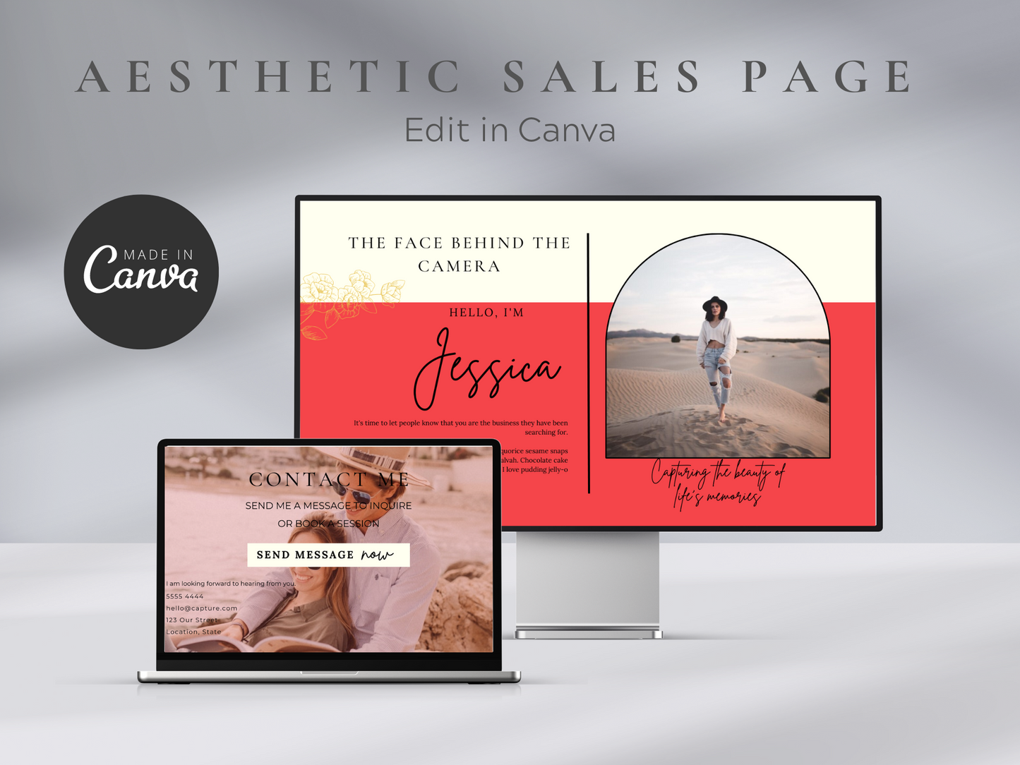 Photography Website Template Canva