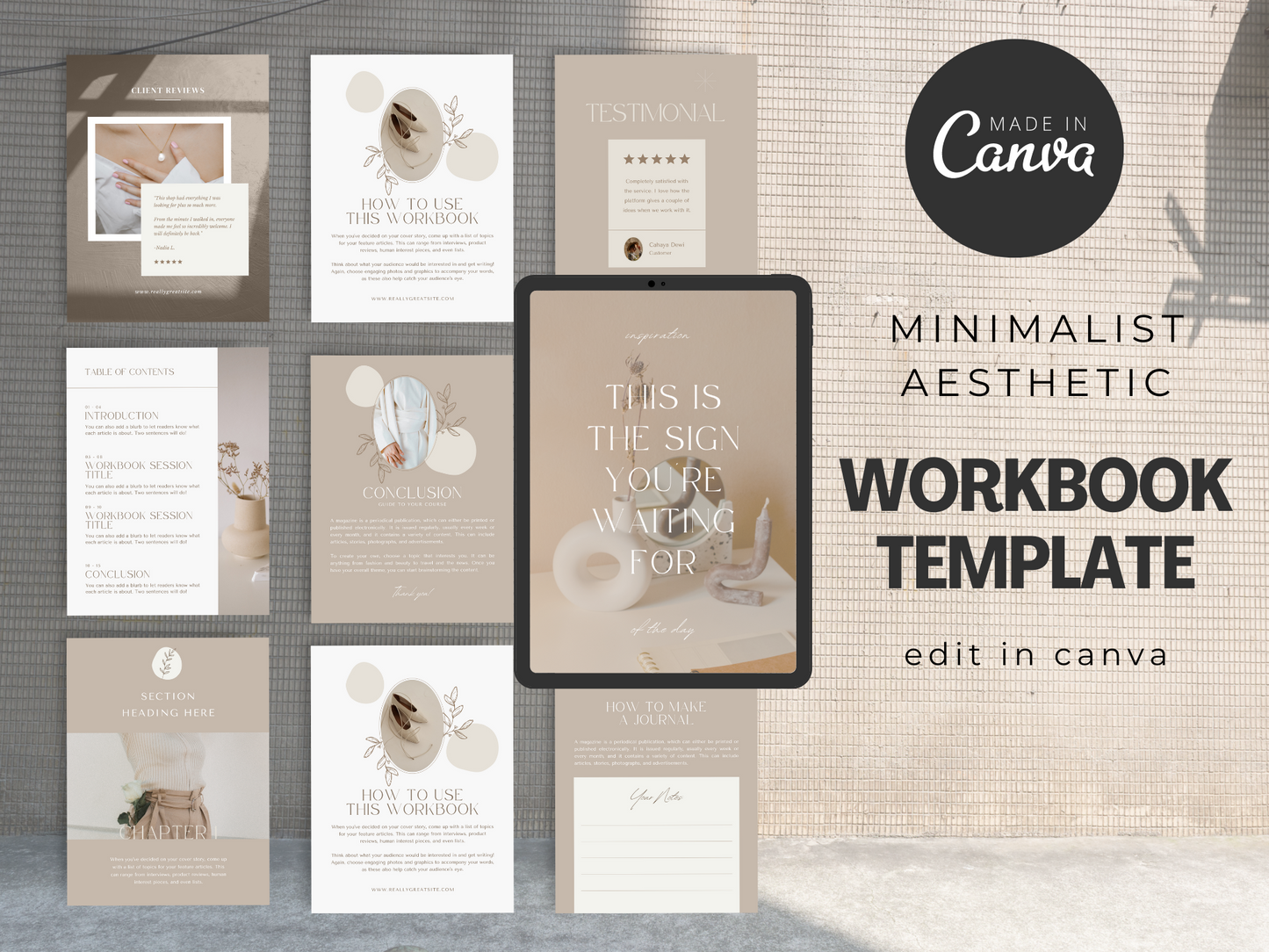 Neutral Boho Canva Workbook for Coaches