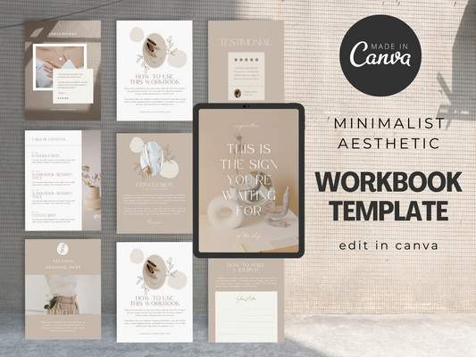 Neutral Boho Canva Workbook for Coaches